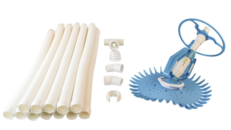 Composition du colis de l'aspirateur hydraulique fond et parois Jardimagine à diaphragme